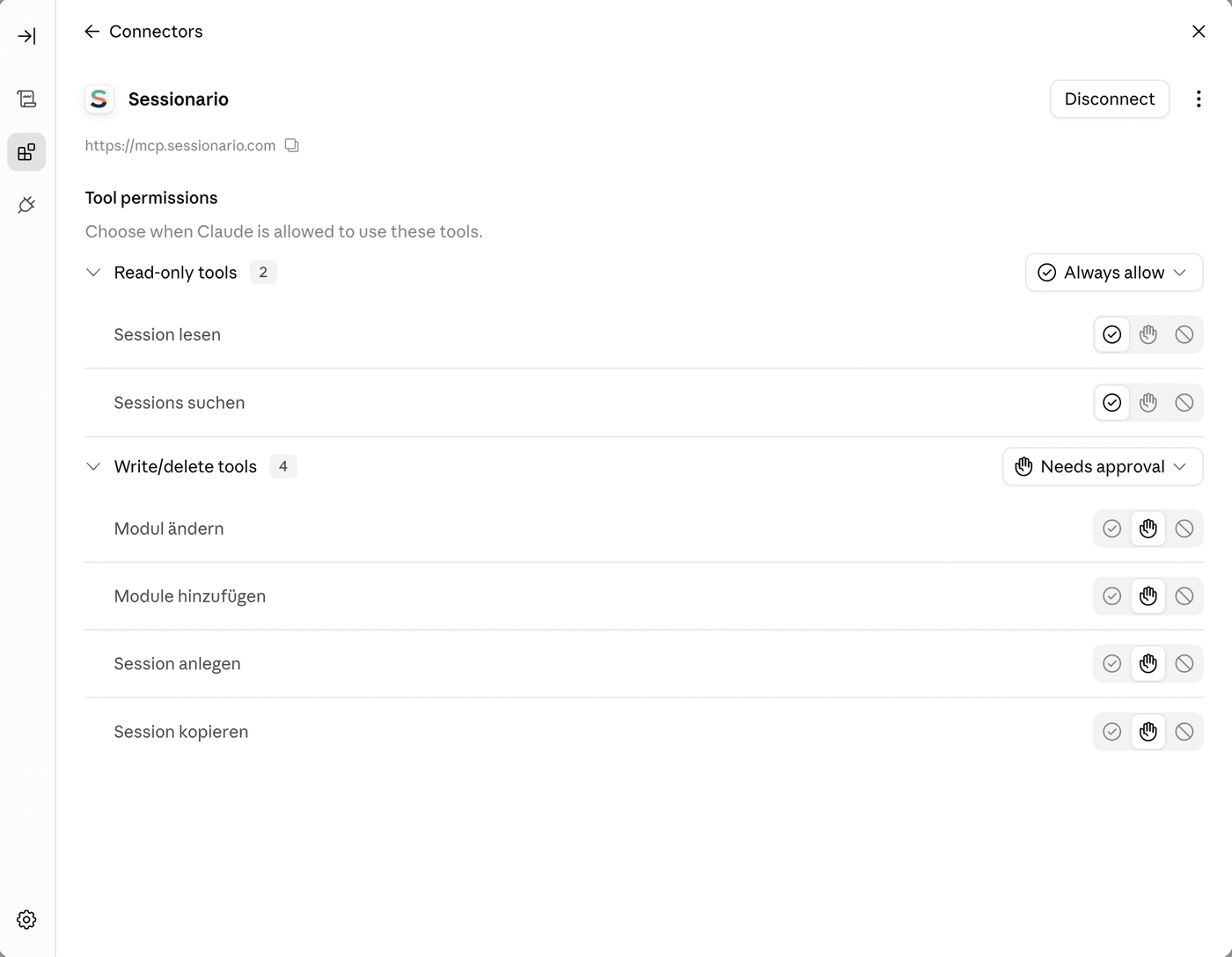The six tools: two read-only and four write tools
